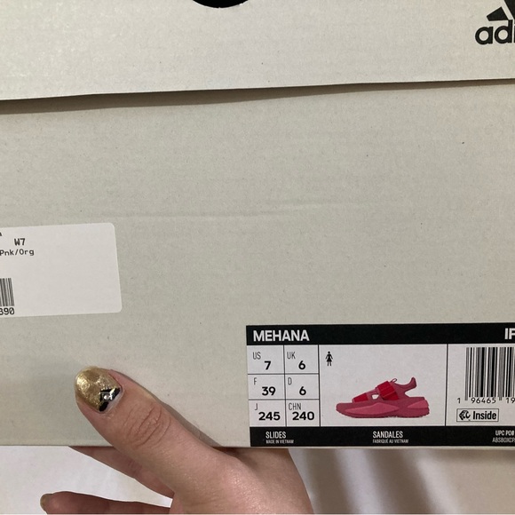 BNIB Adidas Mehana pink platform sandals size 7 - Picture 3 of 3